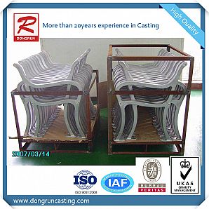 Extremos de banco de aluminio fundido mediante proceso de fundición en molde permanente