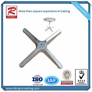 Base de mesa de aluminio fundido con superficie de alto pulido